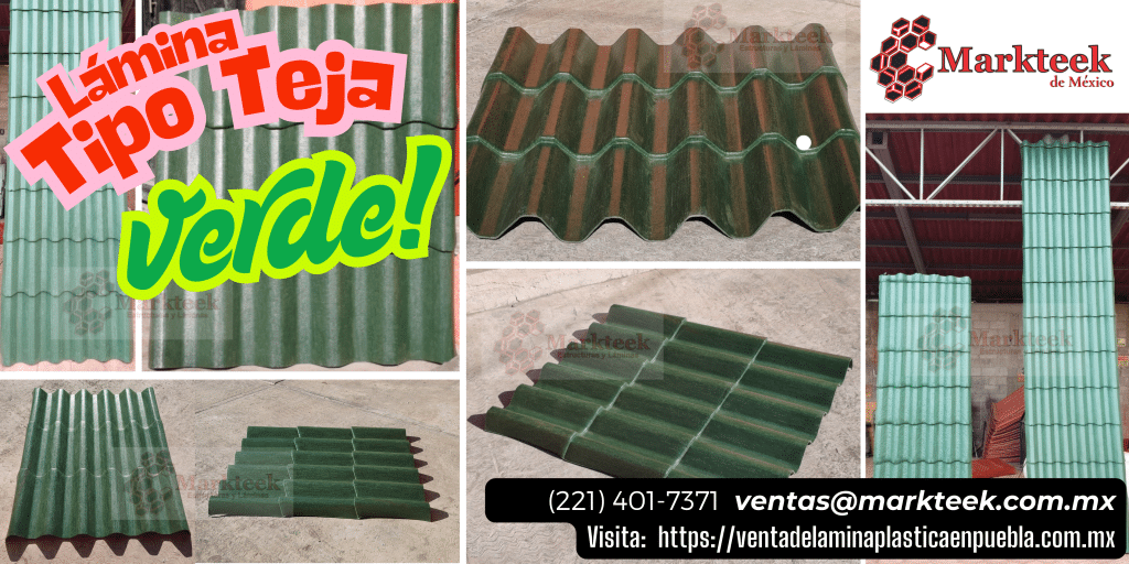Venta de lamina tipo teja de plastico Markteek